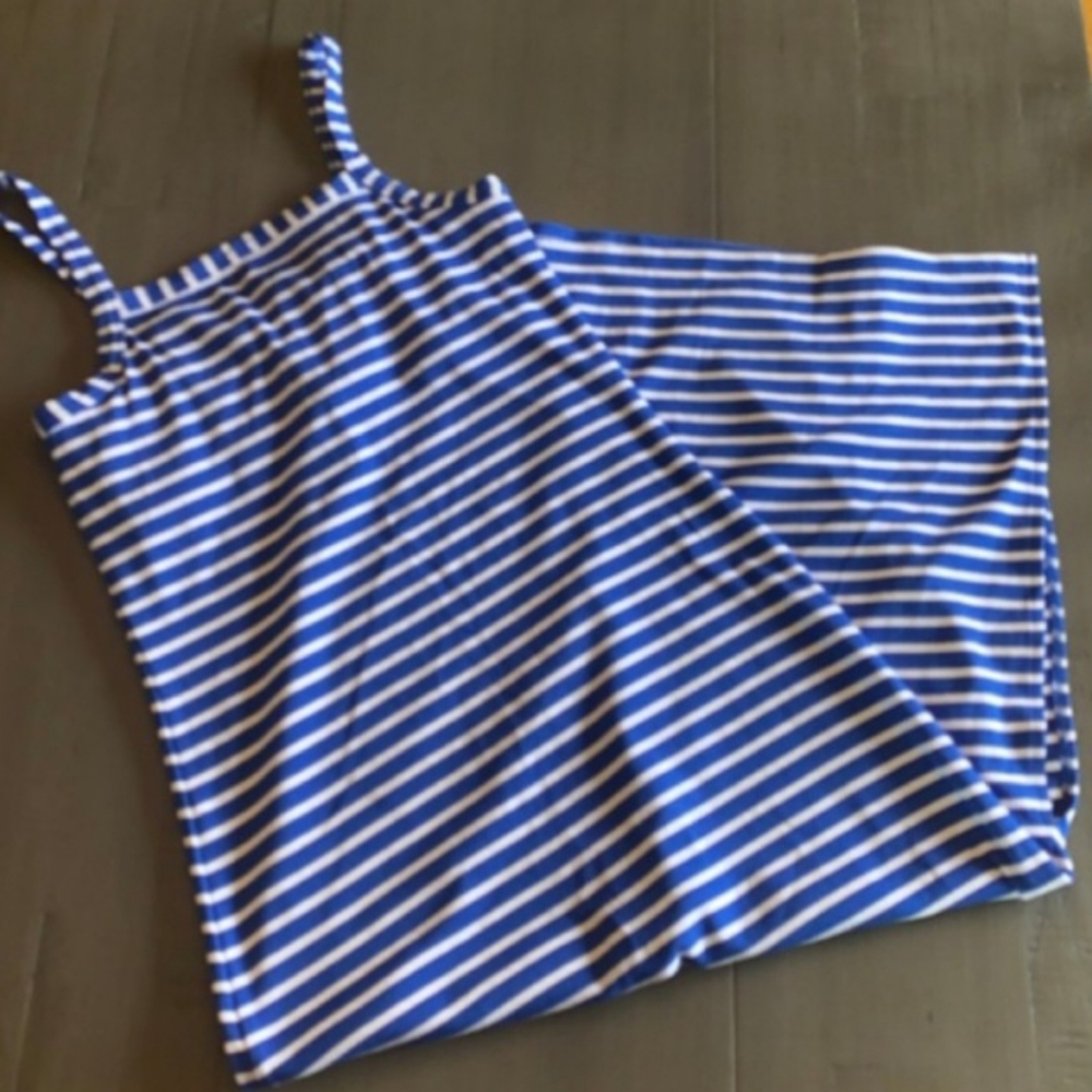 Blue and White Striped Dress